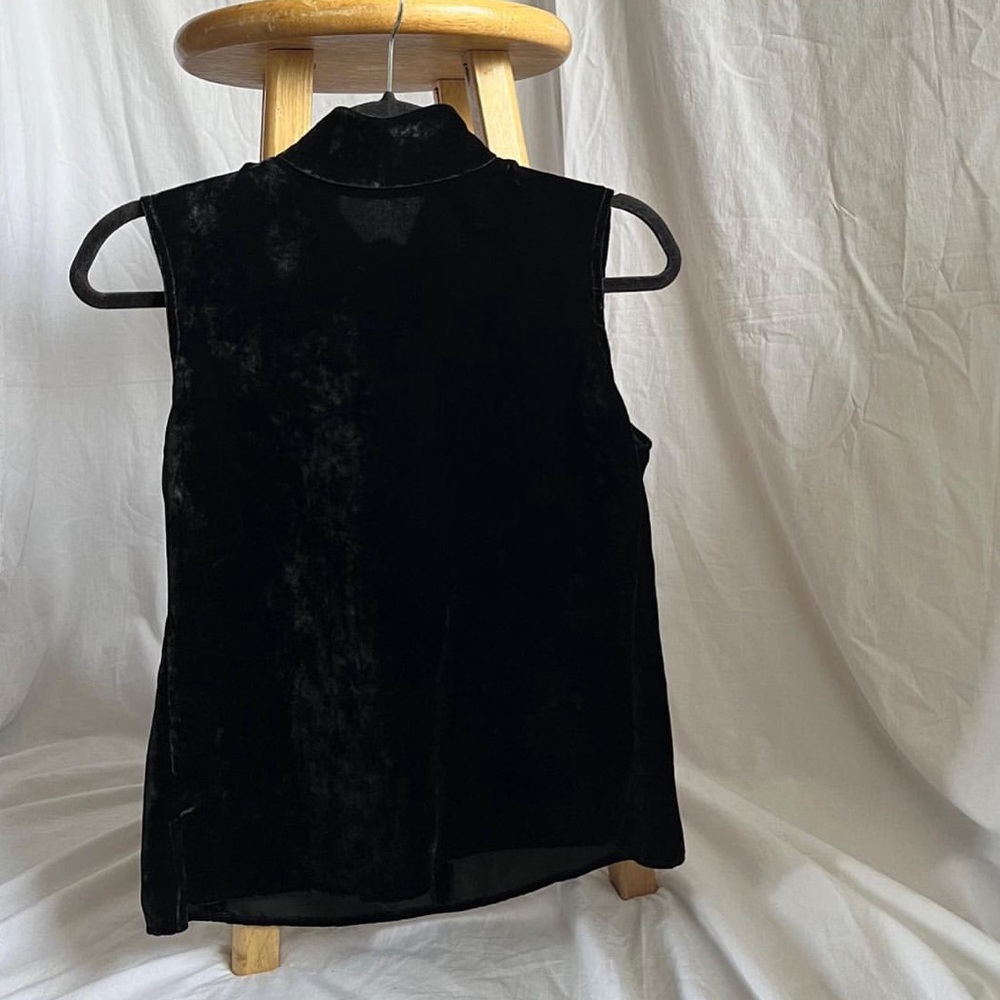 Black Crushed Velvet Mock Neck